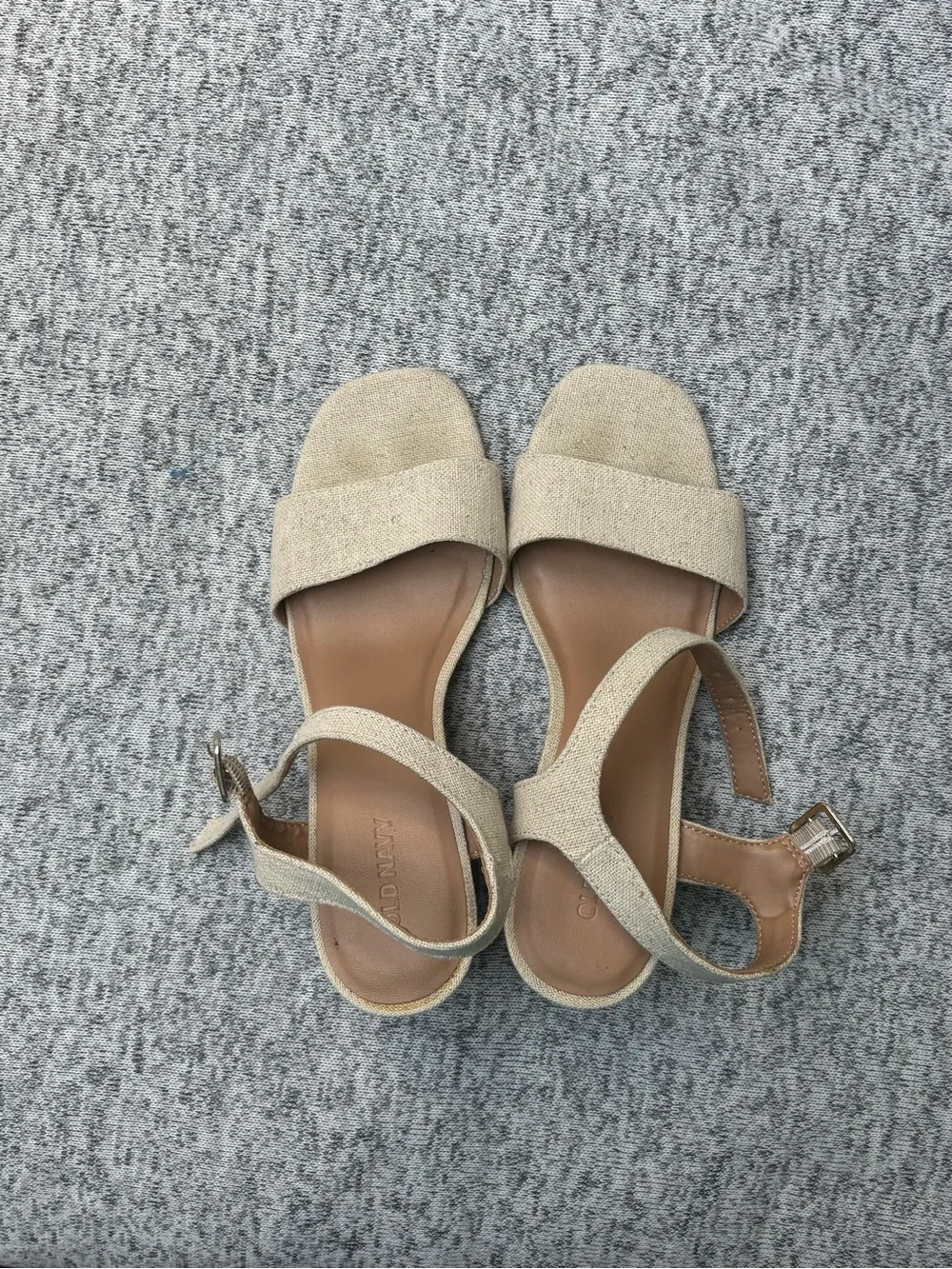 Old Navy Neutral Beige Open-Toe Ankle Strap Heels